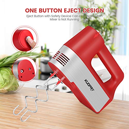 Kuopry Hand Mixer Electric, 5Speed Handheld Mixer with Turbo and Eject
