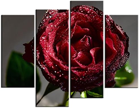 JOJOIL ART Living Room Bed Room Fitted Bright-Colored Rose Excellent Canvas Print Giclee Oil Paintings With Wood Inside