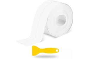 BLISSIQUEE White Caulk Tape Self Adhesive Waterproof 1.97" x26.25Ft, Bathroom Peel & Stick Caulking Tape for Floor Tile Corner Trim & Shower, Toilet Bathtub Caulking Sealant Strip for Kitchen, Countertop, Sink