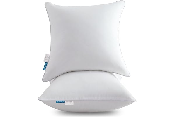 Oubonun 18 x 18 Pillow Inserts (Set of 2) - Throw Pillow Inserts with 100% Cotton Cover - 18 Inch Square Interior Sofa Pillow