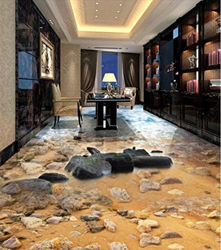 Floor Tiles Stickers Vinyl Flooringself Adhesive Floor Tile Vinyl Floor3d Floor For Living Room Bathroom In Sandy River By The Sea 150 105cm Amazon Ae