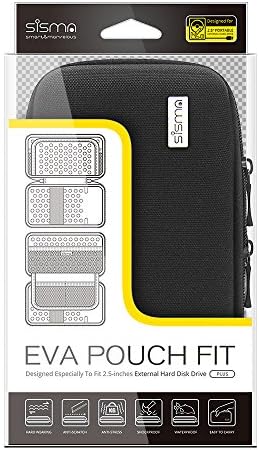 Sisma Portable External Hard Drive Case for WD Seagate Toshiba 2.5 inch 2TB 3TB 4TB 5TB HDD Small Electronics Accessories Travel Organizer Carrying Bag, Black SCB171101HC-P-B