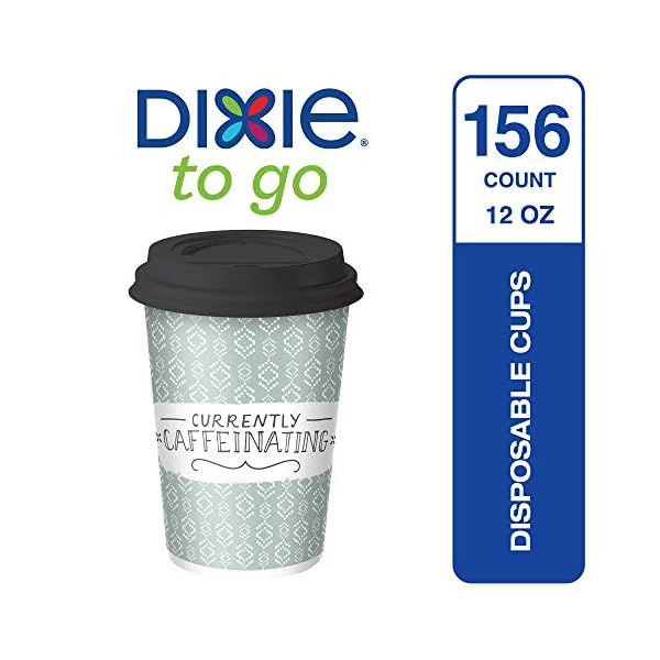Dixie to Go Disposable Hot Beverage Paper Coffee Cups with Lids, 12 Oz