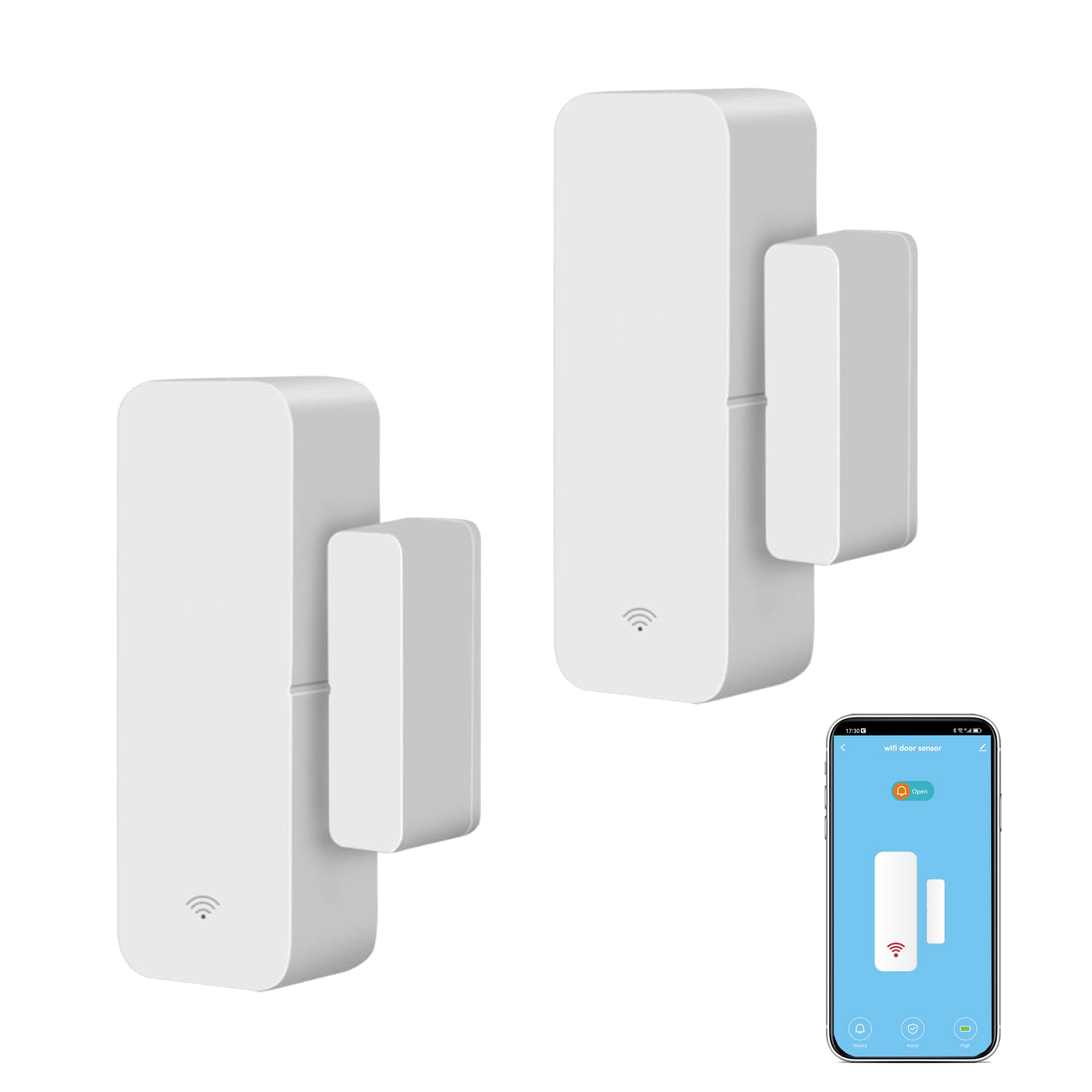 Photo 1 of WiFi Door Sensor Window Detector: Smart Window Contact Sensor, Wireless Magnetic Door Open Detector with Free Notification Alerts, Compatible with Alexa Google Assistant (2-Pack)
