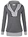 Women Hoodie,Timeson Womens Long Sleeve Shawl Collar Sport 2-in-1 Knitted Panel Hooded Casual (Large, Dark Grey)