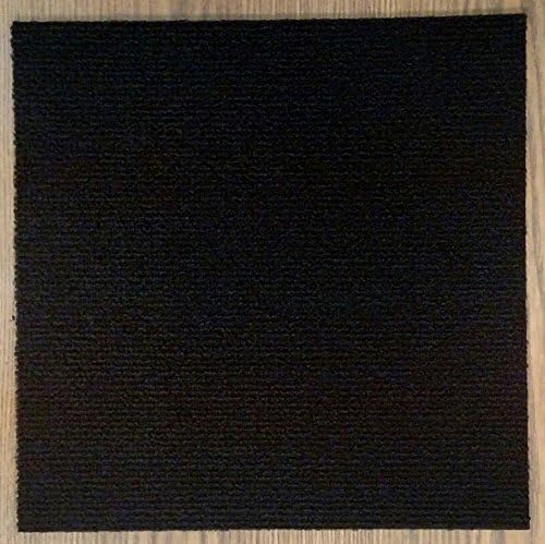 Carpet Tiles Self Stick 12" (144 Sq. Ft.) Color Choice (Black)