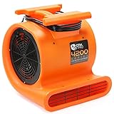 CFM Pro Air Mover Carpet Floor Dryer 3 Speed 1 HP Blower Fan - Stackable - Orange - Industrial Water Flood Damage Restoration