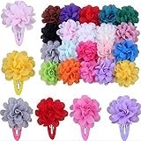 10Pcs Chiffon Flowers Baby Girls Kids Hairpin Hair Bow Snap Alligator Clips Barrettes,Color Random
