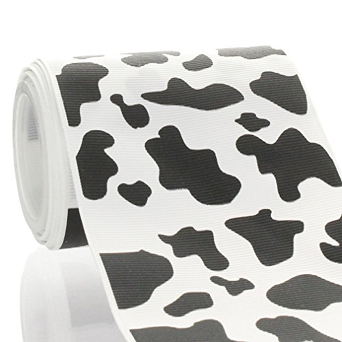3" Black Cow Grosgrain Ribbon 5 Yard