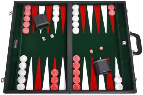 Tournament Backgammon Set - 21 in. - Classic Black/Green