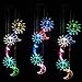 ME9UE Solar Powered Wind Spinner Light, 3 Suns and 3 Moons with 7 Colors Changing Wind Light, Waterproof Hanging Wind Chime Lamp Mobile Suspended Light for Home Outdoor Garden Lighting Decor