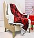 Catalonia Red Plaid Sherpa Throw Blanket,Reversible Super Soft Warm Comfy Fuzzy Snuggle Micro Fleece Plush Throws for Bedding Couch TV 60” x 50” Buffalo Check