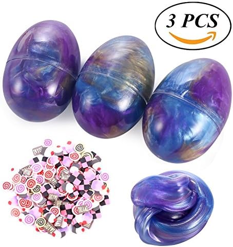 Galaxy Soft Slime Egg, ArtChaser Galaxy Slime Eggs Colorful Fluffy Slime Putty Stress Relief Toy Scented Sludge Toy for DIY, Kids, Students, Party Favors, Pack of 3