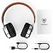 Nubwo Bluetooth Headphones, Hi-Fi Stereo Wireless Headset, Foldable, Soft Memory-Protein Earmuffs, Built-in Mic and Wired Mode for PC/ Cell Phones/ TV (Brown)