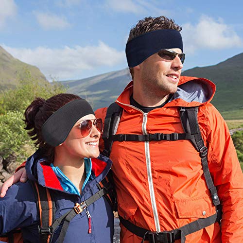 HHOOMY Ohrwärmer Stirnbänder Winter Sport Stirnband für Männer Frauen, Fleece Ohrhauben Stirnbänder, Kaltwetter Ohrenschützer für Laufen, Radfahren und tägliche Kleidung (2er Pack)