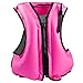 Faxpot Inflatable Life Jacket Adult Swimming Vest for Snorkeling Suitable for 80-220 lbs (Pink)