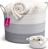 PiinkLlama XXL Cotton Rope Basket + Bonus Basket, 20