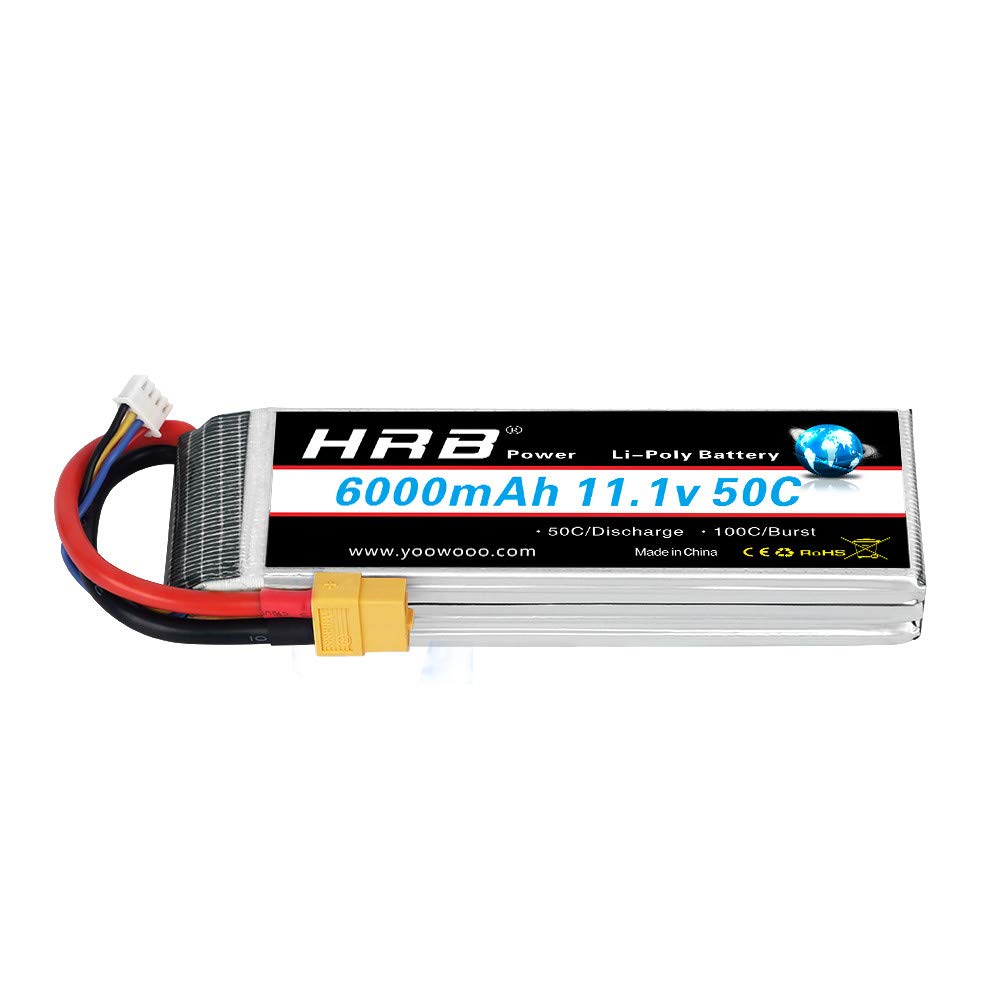 HRB 3S Lipo Battery 11.1V 6000mAh 50C RC Battery With XT60 plug for DJI F450 Trex-500 RCHeli/Traxxas Car/Truck/Buggy/Boat and Drone
