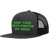 Embroidered Flat Bill Caps with Custom Logo and Text Snapback Hats