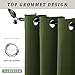 FLOWEROOM Blackout Curtains Thermal Insulated Draperies with Grommet for Living Room, Olive Green Curtains, 52 by 84 inch, 2 Panels