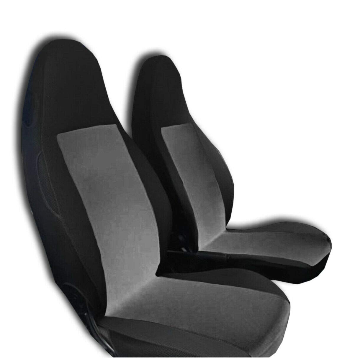 Ardillion 2 x BLACK AND GREY FRONT RACING SEAT COVERS S M A R T- K FORTWO ROADSTER CROSSBLADE COUPE