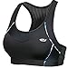 Yvette Sports Bras for Women High Impact Racerback Workout Sports Bra for Large Bust Black,S
