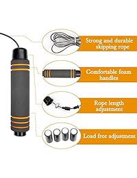 KELYDI Cuerda de salto con alambre resistente y mango de espuma suave, longitud ajustable de peso aplicable para reducir la grasa entrenamiento ejercicio