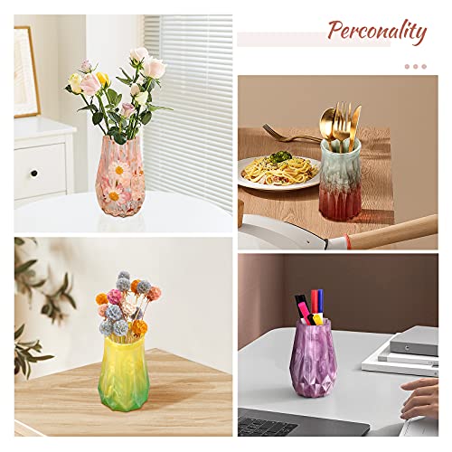 Resin Molds 3Pcs Vase Resin Silicone Mold,Craft Makeup Brush Holder