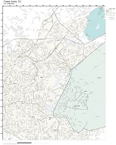 Amazon.com: ZIP Code Wall Map of Forest Acres, SC ZIP Code Map