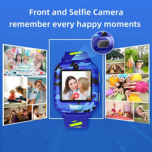 Fitonme Kinderen Smartwatch Telefoon, Kinderen Horloge Telefoon met SOS Muziekspel Videogesprek 2camera 6spel slim… - Afbeelding 5