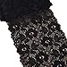 6.2 Inch Stretch Lace Trims Floral Embroidered Elastic Fabric for Garment and DIY Craft Supply by 5 Yards (Black)