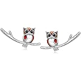 Alphm 925 Sterling Silver Goat/Elephant/Peacock/Owl/Dragonfly/Turtle Earrings for Women Cute Animal Earrings Jewelry for Daughter Sister