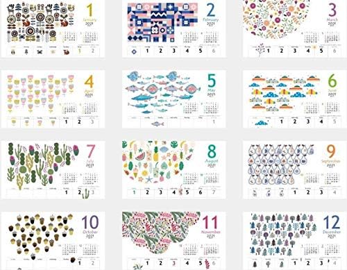 Amazon Hokuo 北欧柄 カレンダー 21 壁掛け 21年カレンダー 令和3年 壁掛けカレンダー 可愛い北欧柄 カレンダー 文房具 オフィス用品