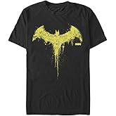 DC Comics Mens Batman Drippy Bat Logo Men's Tops Short Sleeve Tee Shirt