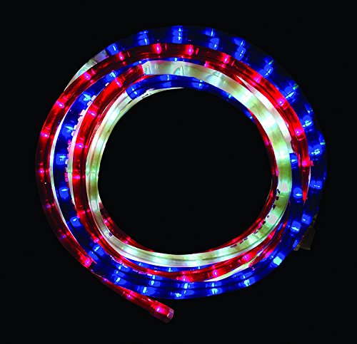 Green LongLife 18-Feet Red, White, and Blue Decorative Extendable LED Rope Light RV July 4th Memorial Day Patriotic Lights (2)