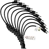 Etekcity Short Power Extension Cord, Small Extension Cord 1 foot, 3 Prong, Outlet Saver, Plug Extender 16AWG/13A, UL Listed(10 Pack, Black)