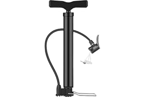 Bike Pump Portable Multifunction Mini Bicycle Air Pump 120PSI Bicycle Inflator Reversible Presta & Schrader Valves with Ball 