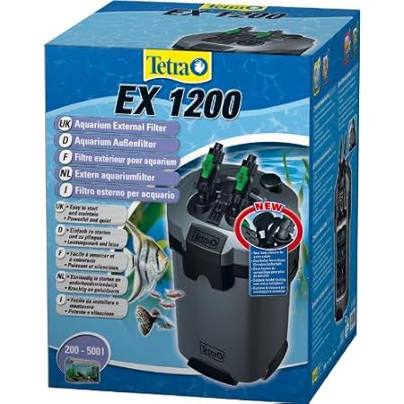 Tetra 145559 EX 1200 leistungsstarker Außenfilter (für Aquarien inklusive 5 verschiedener Filtermedien, geeignet für 200 - 50