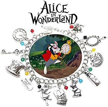 Alice In Wonderland 11 Charm Lobster Clasp Bracelet In Gift Box from Outlander