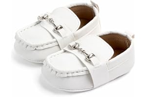 Uineky Infant Baby Boys Girls Leather Loafers Dress Shoes Newborn Oxford Flats Casual Moccasins Slip-On First Walking Boat Shoes