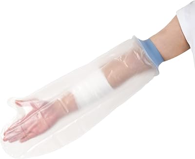 EVERCRYO Waterproof Adult Arm Cast Cover - Blue, Soft Silicone Seal