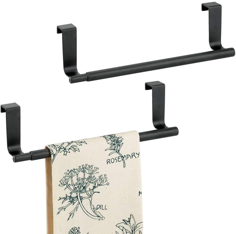 mDesign Expandable Kitchen Dish Towel Bar Holder