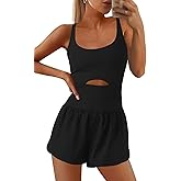 SENSERISE Womens Workout Rompers Athletic Romper Running Onesie One Piece Exercise Jumpsuits Gym Yoga Outfits