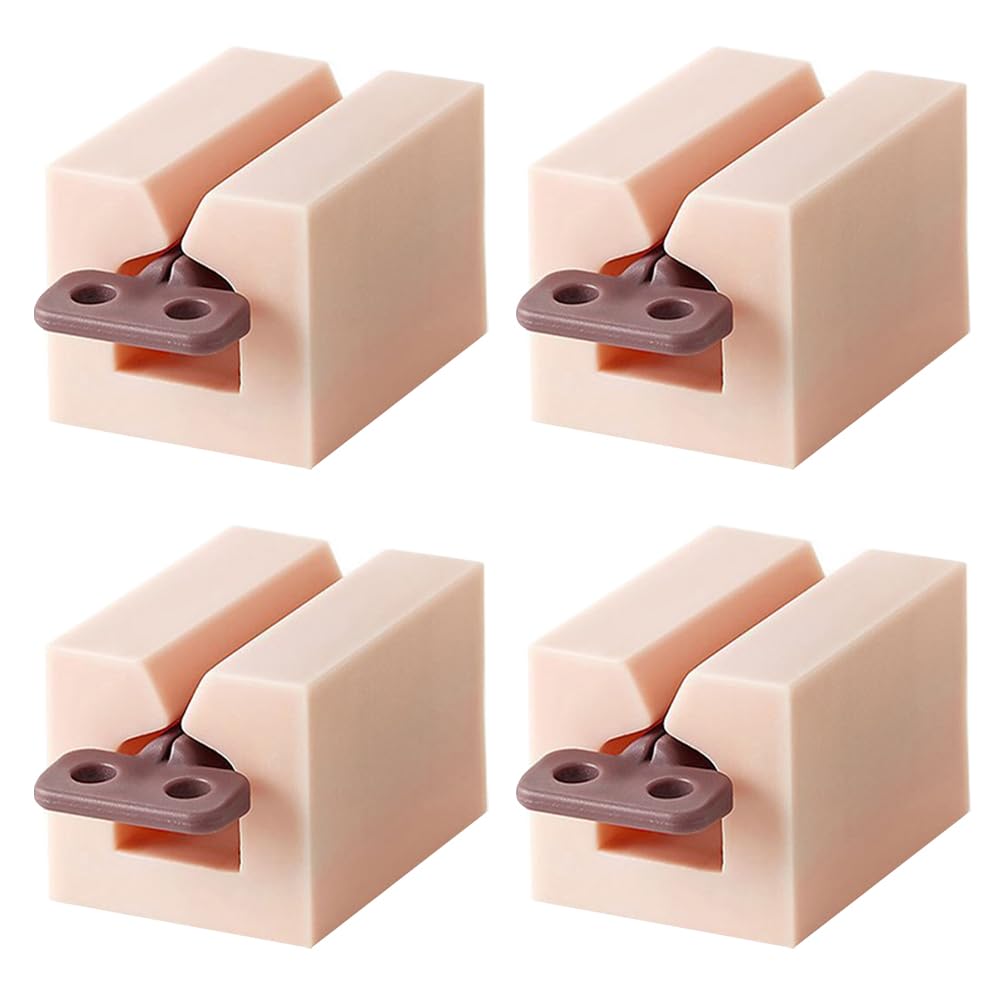 XIZONLIN 4Pcs Toothpaste Squeezer Plastic Rolling Tube Squeezer with Frosted Handles Toothpaste Seat Holder Stand Reusable Toothpaste Dispenser for Bathroom Kitchen Pink