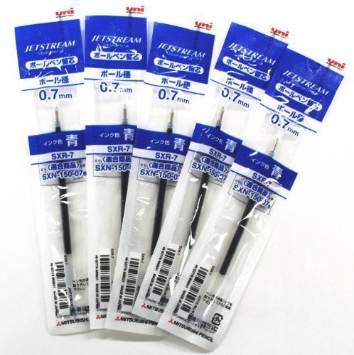 Uni-ball Jetstream Fine Point Roller Ball Pens Refills for Standard Pen Type - 0.7mm- Blue Ink/ Total 10Refills Set
