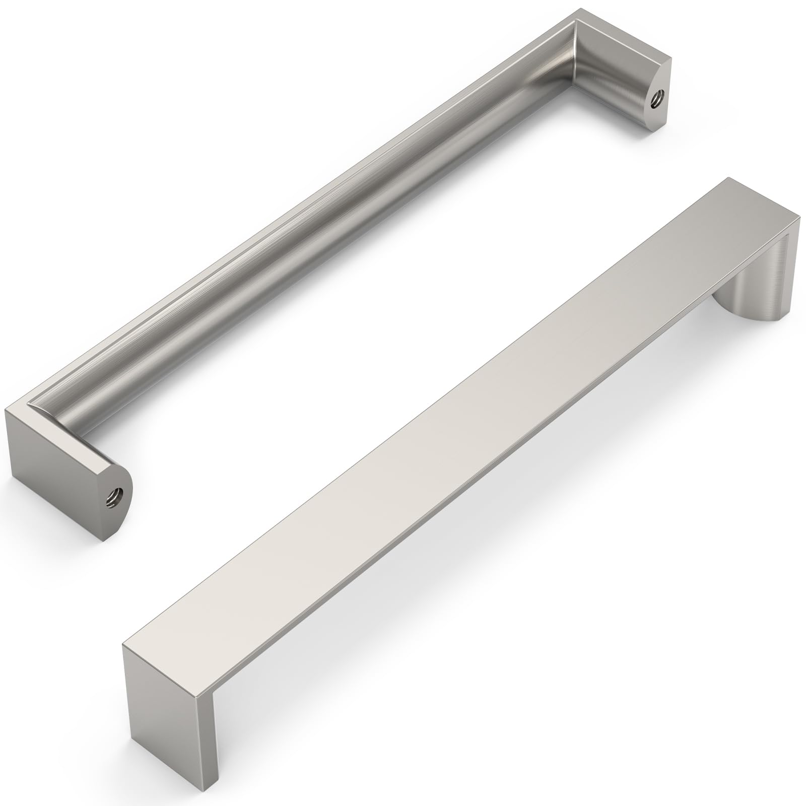 FURNIWARE Pack of 10 Brushed Nickel Cupboard Handles, Drawer Pulls 160mm(6.3 Inch) Hole Center, Hardware Modern Kitchen Cabinet Door Handles, for Kitchen and Bathroom Cabinets Cupboard