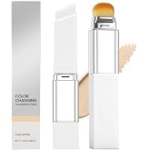 2 in 1 White Korean Color Changing Foundation Stick - Hydrating Concealer Base Makeup, Dual-Ended with Built-in Brush, Portable for Daily Use (Ivory White)