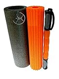 THE #1 Best Foam Roller Set with ROLLER STICK for SPORTS and MASSAGE THERAPY. RELIEVE back pain. SPEED RECOVERY. Deep tissue. Extra Firm. Trigger Point. Buy once. Includes CARRYING BAG