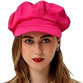 Womens Newsboy Cap Summer Beret Cap- 100% Cotton 8 Panels Vintage Cabbie Hat- Octagonal Visor Cap for Women Girls Ladies Gift