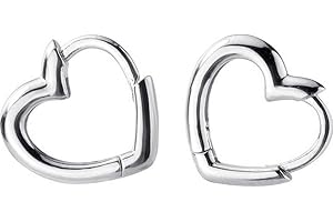 DTJA Dainty Love Heart Shaped Small Hoop Sleeper Earrings for Women Teen Girls 925 Sterling Silver 14K Daith Heart Cartilage Tragus Cute Minimalist Hoops Jewelry Gifts Mom Friend Bridemaid